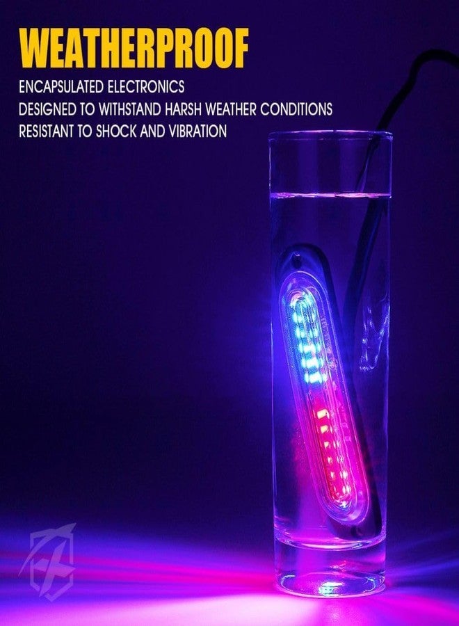 Xprite Red Blue LED Surface Mount Strobe Police Lights Kit, w/Control Panel Emergency Safety Warning Flashing Grille Cop Marker Light Assembly for Vehicles Trucks ATV UTV Motorcycle 8PCS - Image 2